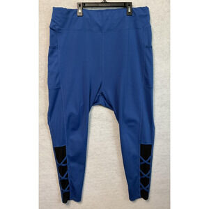 PopFit Leggings Womens 4XL Criss Cross Mesh Pocket Stretch Athletic Pants Yoga